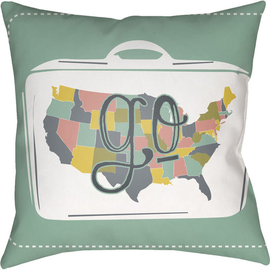 Jetset Pillow - 9275 by Surya. Made from front: 100% polyester, back: 100% polyester in a modern style.