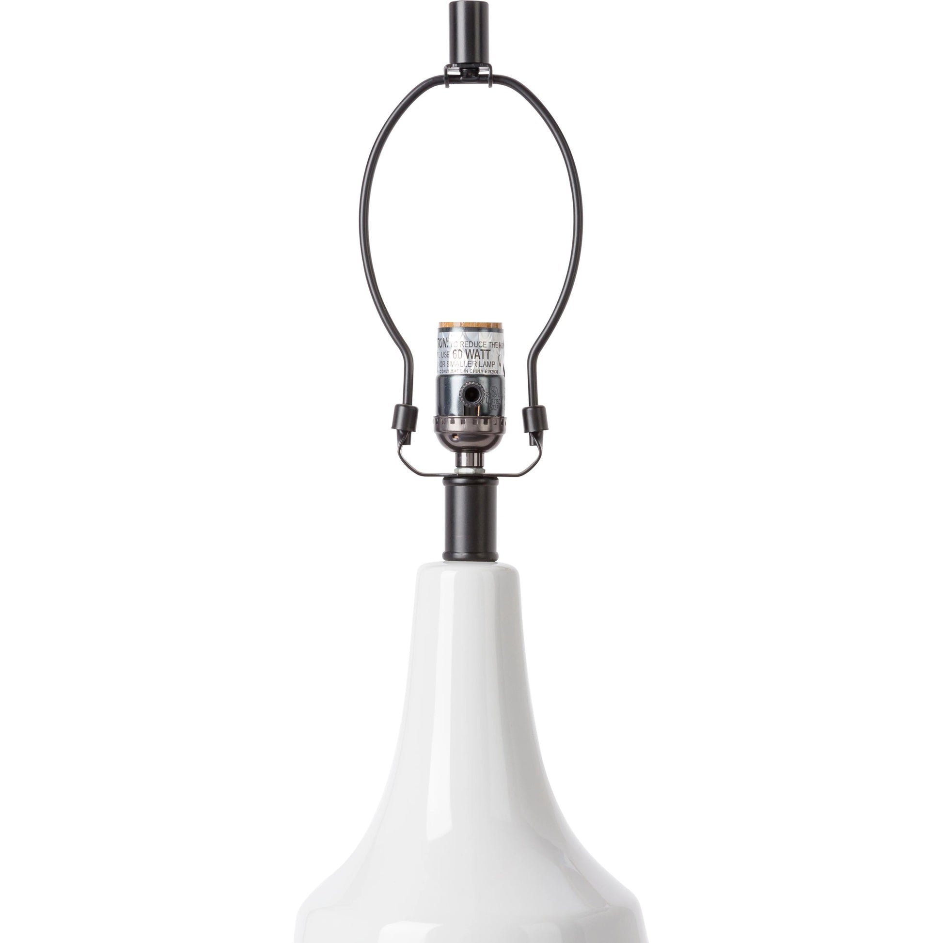 Jeita - 32538 by Surya in body: white, base: black, shade (outside): ivory, shade (inside): white, finial: black, harp: metallic - brass, cord: translucent and paintedglazedpainted. Made from shade (outside): linen, shade (inside): pol
