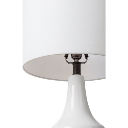 Jeita - 32538 by Surya in body: white, base: black, shade (outside): ivory, shade (inside): white, finial: black, harp: metallic - brass, cord: translucent and paintedglazedpainted. Made from shade (outside): linen, shade (inside): pol