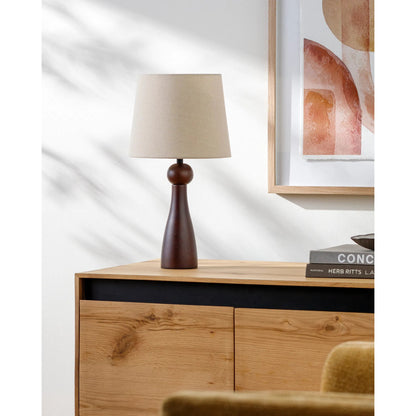 Jatoba Table Lamp - 535693 by Livabliss. Made from wood veneer, linen, polystyrene, iron in a modern style.