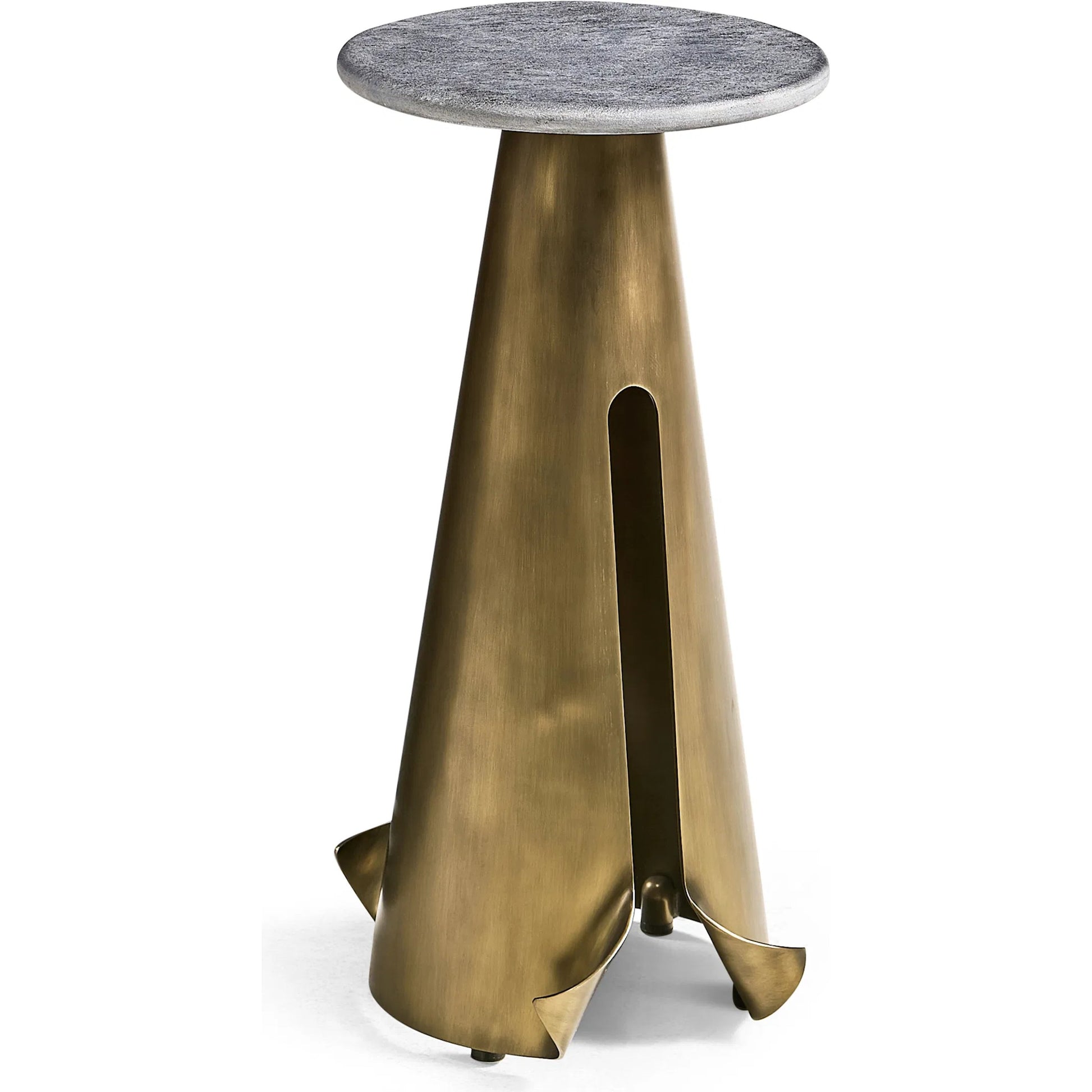 Hammersmith Drink Table by Jonathan Charles in gold and satin brass. Made from brass in a unique style.