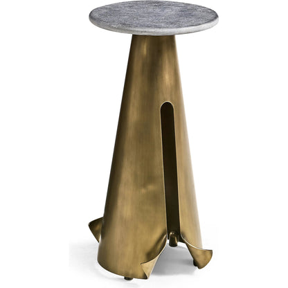 Hammersmith Drink Table by Jonathan Charles in gold and satin brass. Made from brass in a unique style.