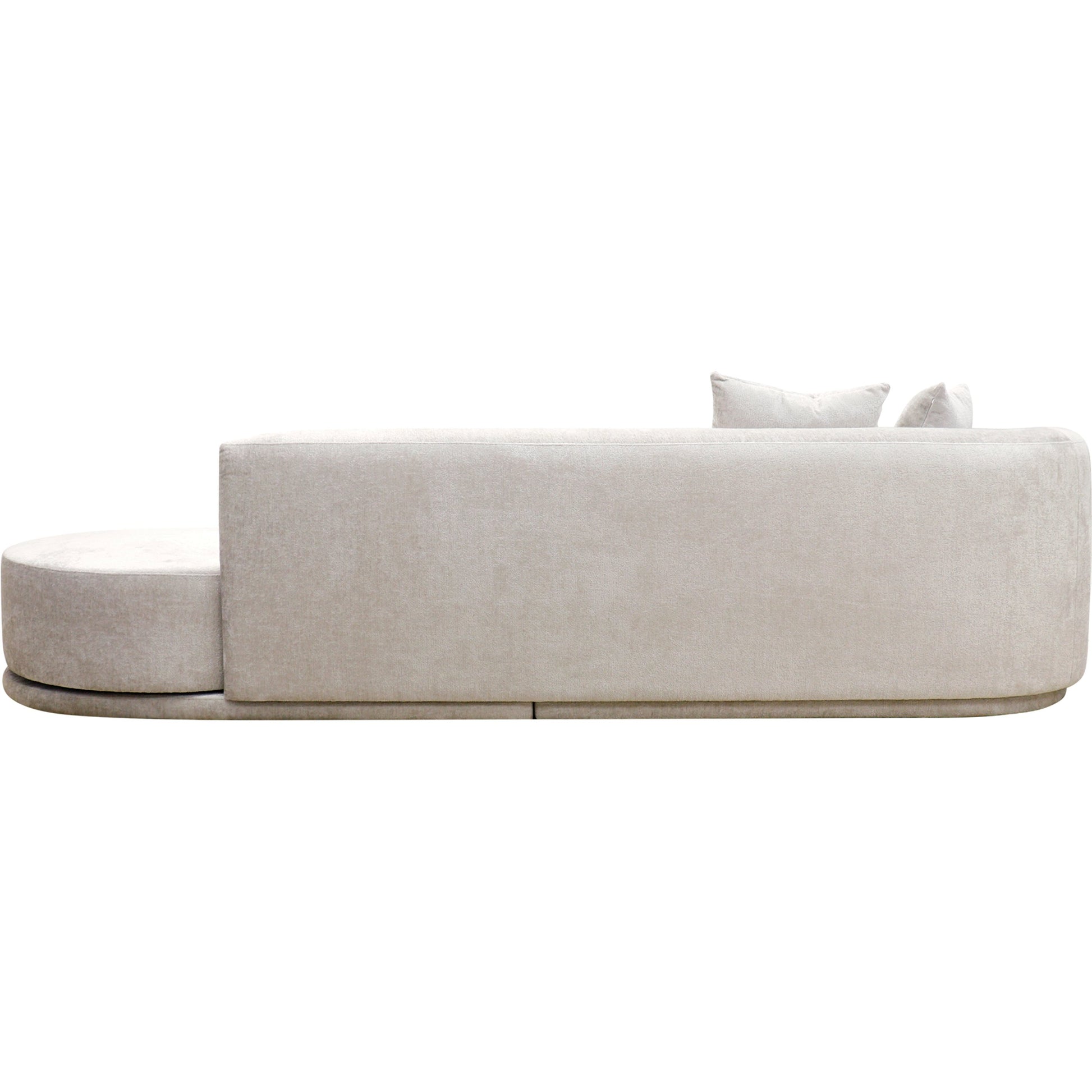 Cielo Sofa by Pasargad Home in beige. Made from polyester fabric in a modern style.