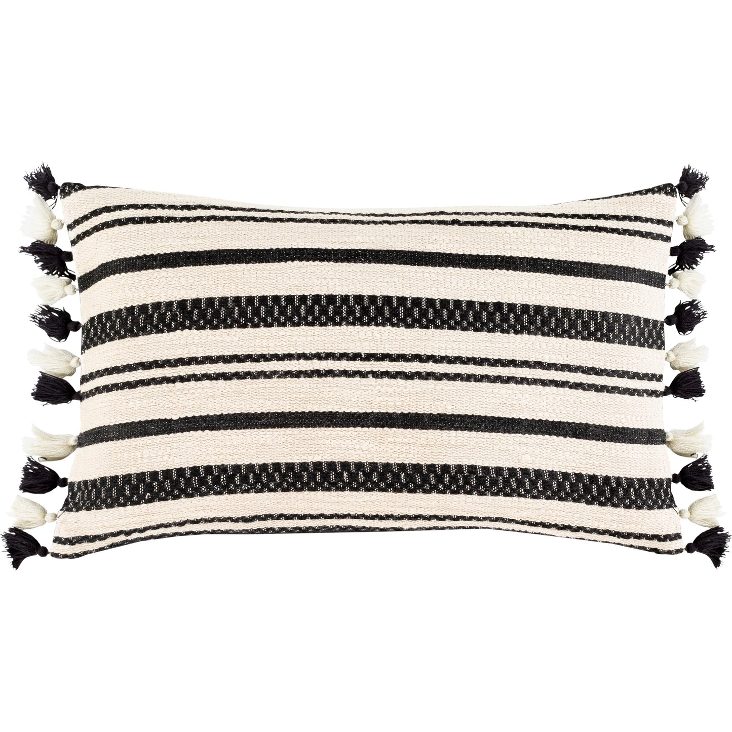 000 SR-880440,SR-880441,SR-880442,SR-880443 | Primary Silo | Justine Pillow - 22004 by Surya in beige, black. Made from 100% cotton in a rustic style.