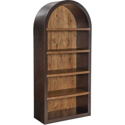 Big Sky Etagere by Hooker Furniture in dusk, vintage natural. Made from pecky hickory, maple veneers in a modern style.