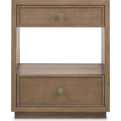 Sonnet Two-Drawer Nightstand by Hooker Furniture in medium wood and wren. Made from unique in a transitional style.
