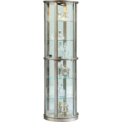 Glass Door Curio by Pulaski Furniture in platinum. Made from select hardwoods in a modern style.