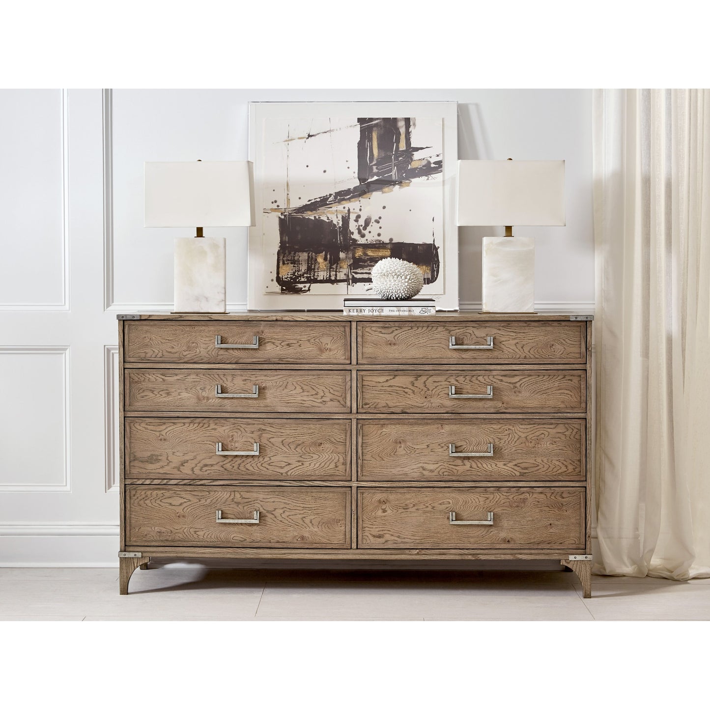 003 SR-888842 | Lifestyle | Passage Dresser by A.R.T. Furniture in brown and light oak. Made from ash solids with knotty oak veneers in a modern style.