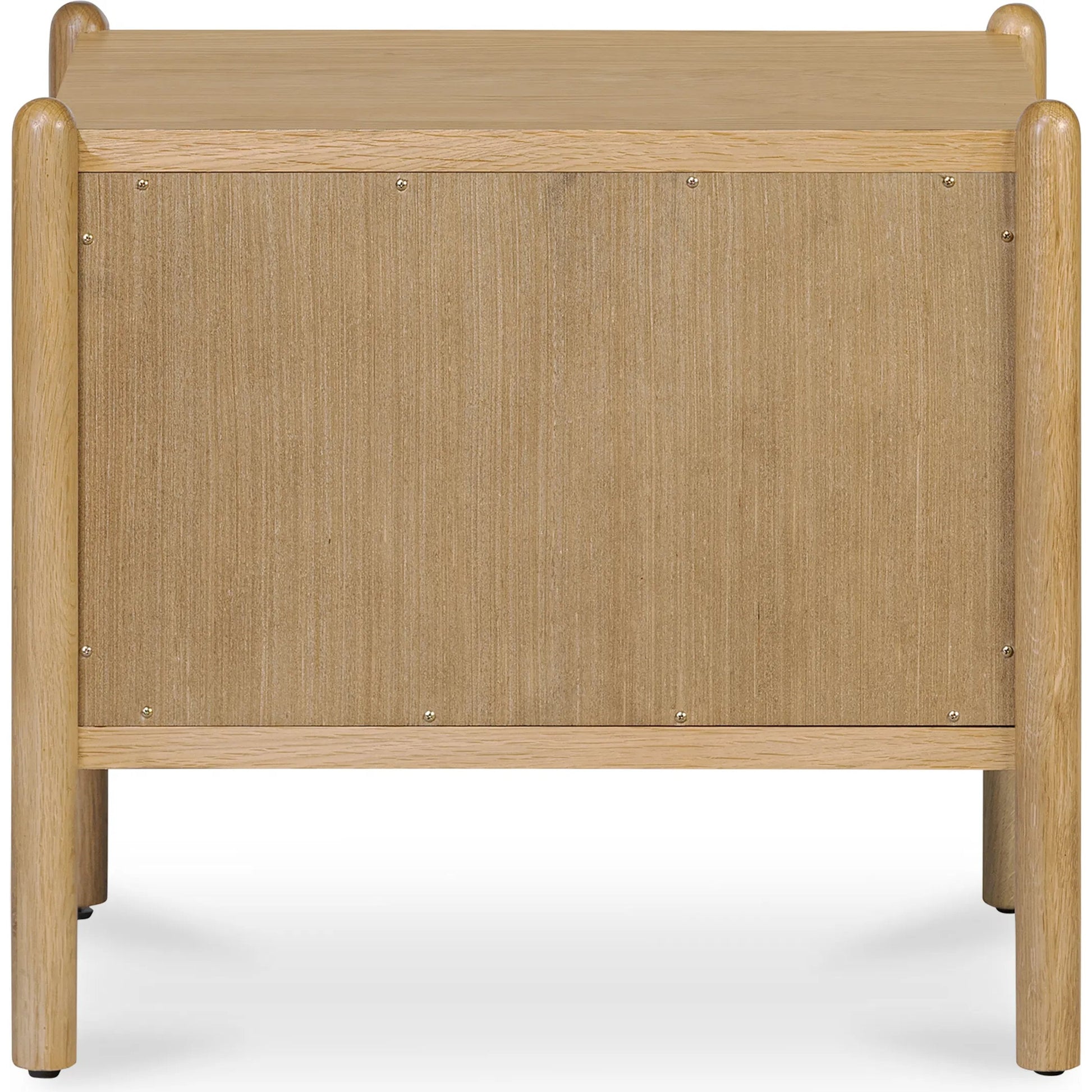 Billy Nightstand by Moe's Home Collection in natural oak. Made from oak veneer over mdf frame, solid oak leg, handle, plywood drawer in a transitional style.