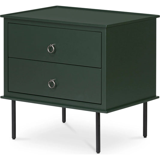 Reagan Nightstand by Moe's Home Collection. Made from mdf, acacia top, mdf sides, drawer, iron leg, handle in a unique style.