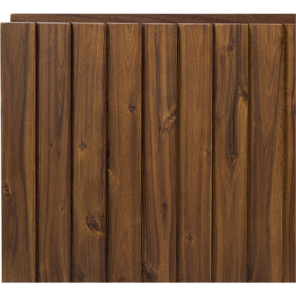 Lincoln Media Cabinet by Moe's Home Collection in brown. Made from solid acacia door, side, acacia veneer over mdf, iron legs in a traditional style.