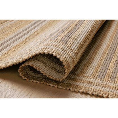 Judy JUD-03 Rug by Chris Loves Julia x Loloi in natural, dove. Made from 76% jute l 24% cotton in a unique style.