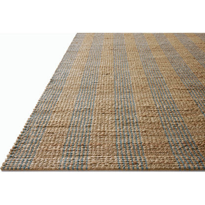 Judy JUD-04 Rug by Chris Loves Julia x Loloi in natural, sky. Made from 76% jute l 24% cotton in a unique style.