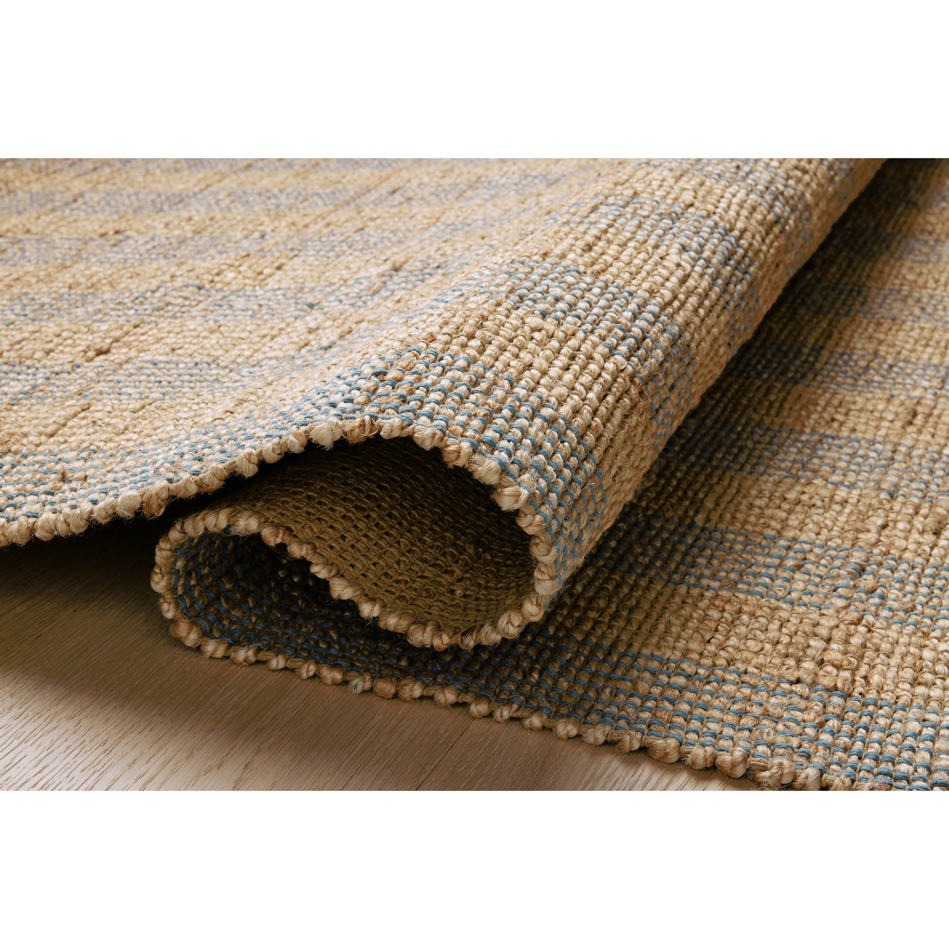 Judy JUD-04 Rug by Chris Loves Julia x Loloi in natural, sky. Made from 76% jute l 24% cotton in a unique style.