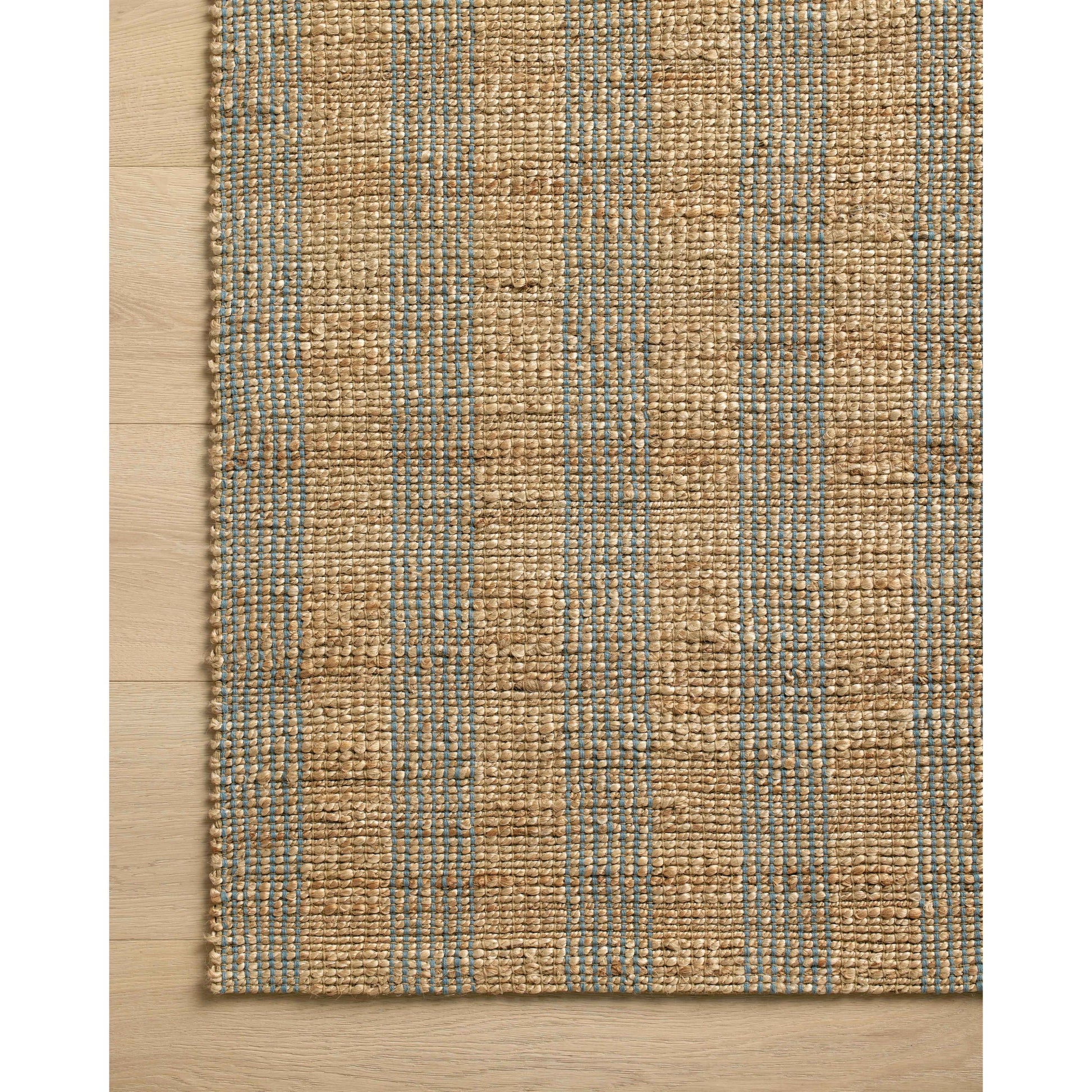 Judy JUD-04 Rug by Chris Loves Julia x Loloi in natural, sky. Made from 76% jute l 24% cotton in a unique style.
