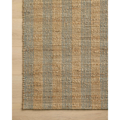 Judy JUD-04 Rug by Chris Loves Julia x Loloi in natural, sky. Made from 76% jute l 24% cotton in a unique style.