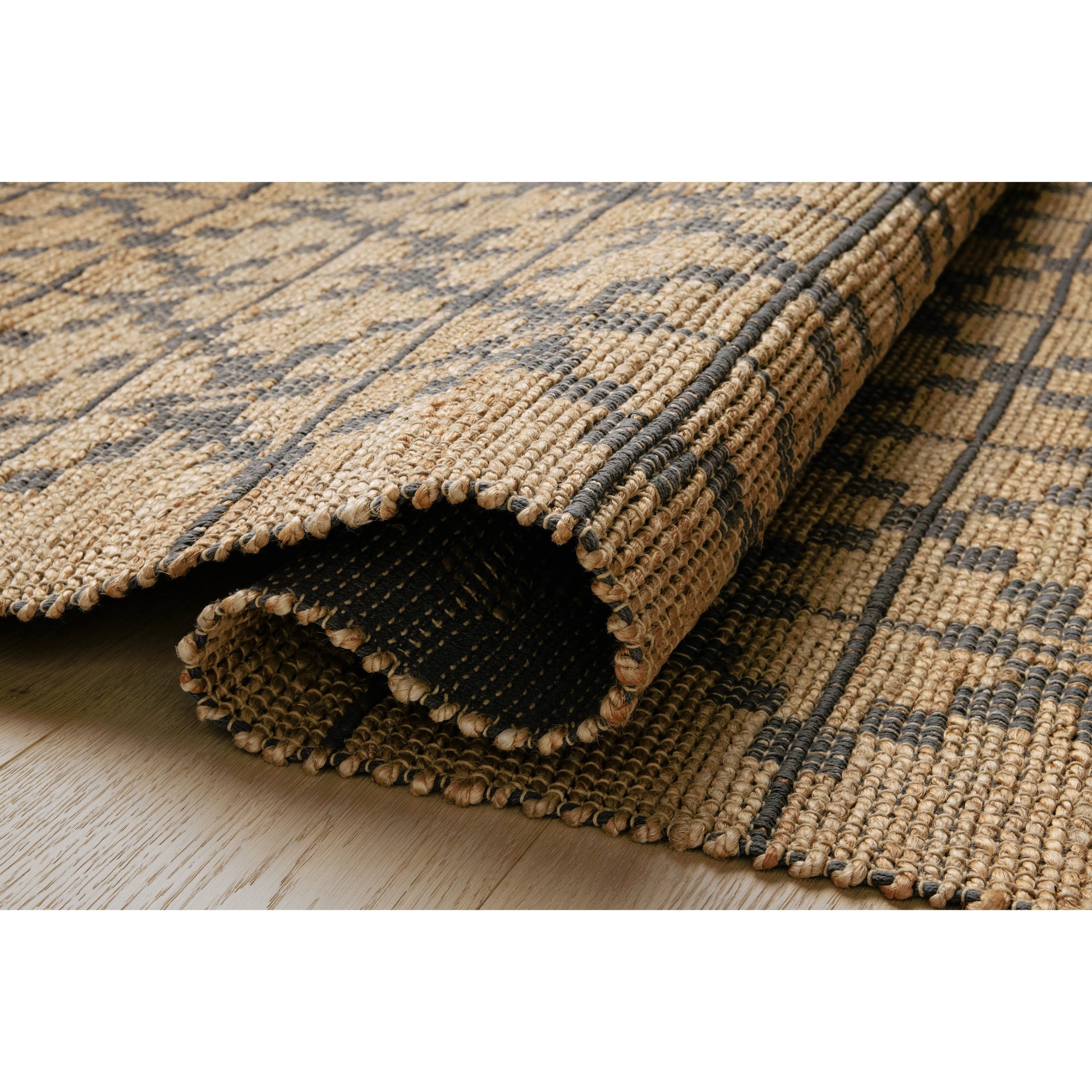 Judy JUD-05 Rug by Chris Loves Julia x Loloi in natural, graphite. Made from 76% jute l 24% cotton in a unique style.