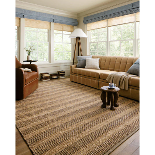 Judy JUD-06 Rug by Chris Loves Julia x Loloi in natural, chocolate. Made from 76% jute l 24% cotton in a unique style.