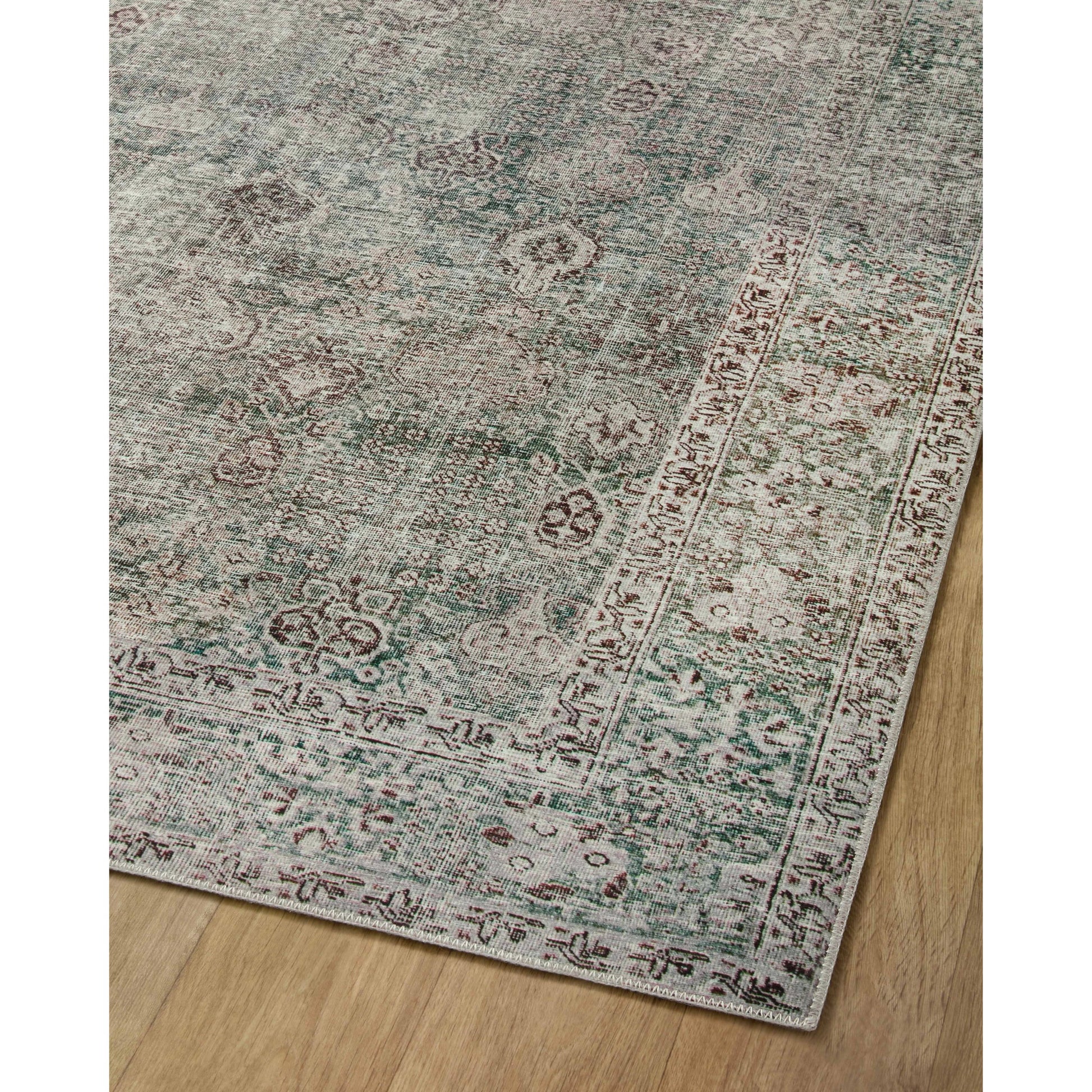 Jules JUL-08 Rug by Chris Loves Julia x Loloi in emerald, antique ivory. Made from 100% polyester in a unique style.