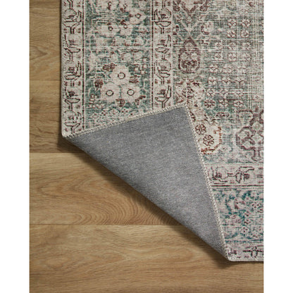 Jules JUL-08 Rug by Chris Loves Julia x Loloi in emerald, antique ivory. Made from 100% polyester in a unique style.