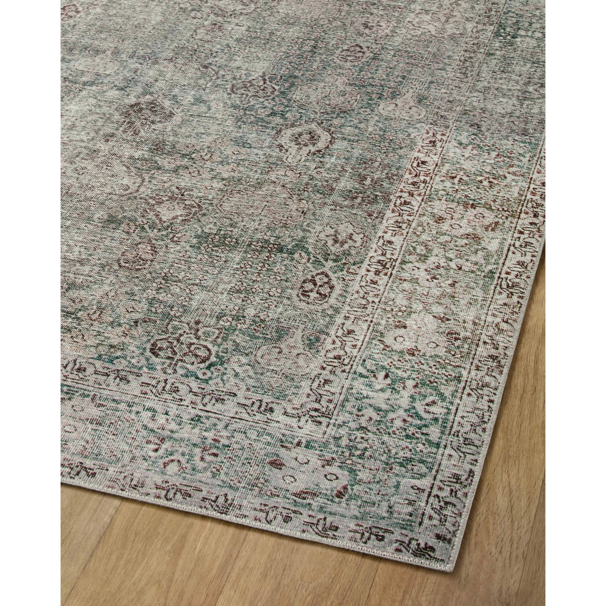 Jules JUL-08 Rug by Chris Loves Julia x Loloi in emerald, antique ivory. Made from 100% polyester in a unique style.