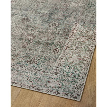 Jules JUL-08 Rug by Chris Loves Julia x Loloi in emerald, antique ivory. Made from 100% polyester in a unique style.