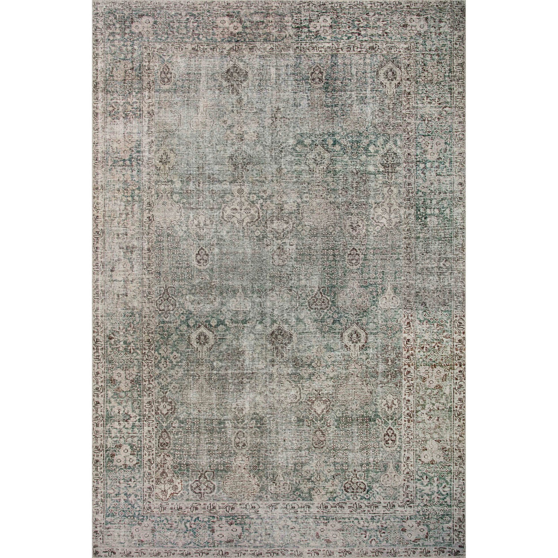 Jules JUL-08 Rug by Chris Loves Julia x Loloi in emerald, antique ivory. Made from 100% polyester in a unique style.