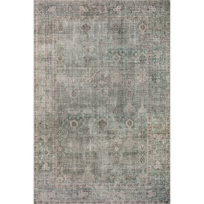 Jules JUL-08 Rug by Chris Loves Julia x Loloi in emerald, antique ivory. Made from 100% polyester in a unique style.