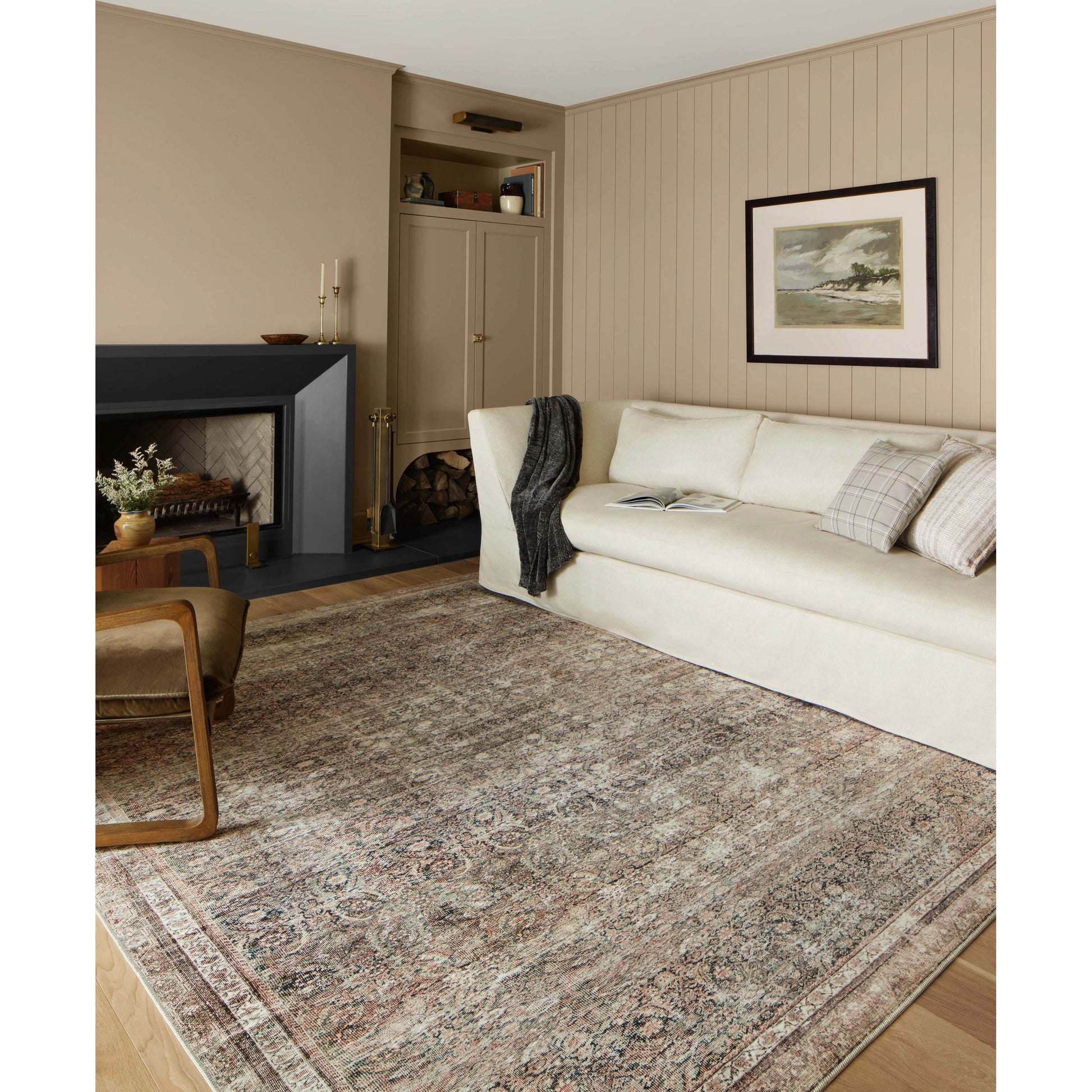 Jules JUL-09 Rug by Chris Loves Julia x Loloi in ink, terracotta. Made from 100% polyester in a unique style.