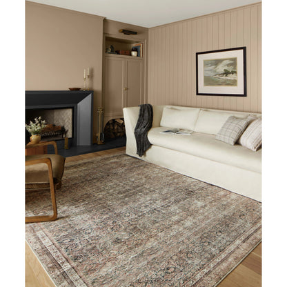 Jules JUL-09 Rug by Chris Loves Julia x Loloi in ink, terracotta. Made from 100% polyester in a unique style.