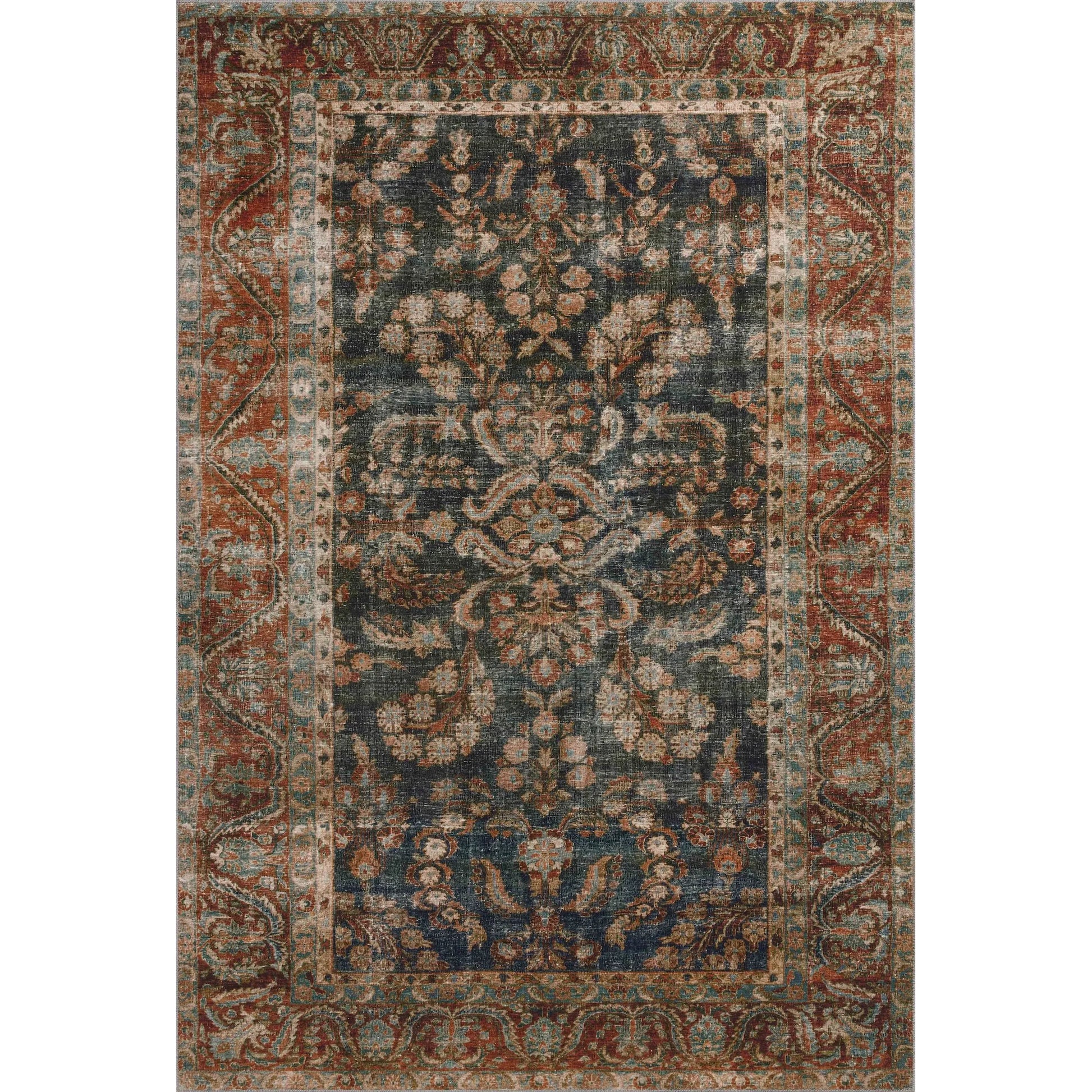 Jules JUL-10 Rug by Chris Loves Julia x Loloi in ocean, spice. Made from 100% polyester in a unique style.