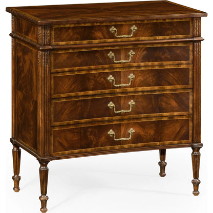 Buckingham Mahogany Chest of Drawers by Jonathan Charles in brown and medium antique mahogany. Made from acacia in a traditional style.