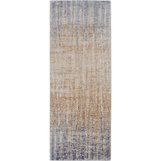 Laina Transitional Gradient & Rug - 39G9F by Feizy in tan, brown, blue. Made from unique in a unique style.