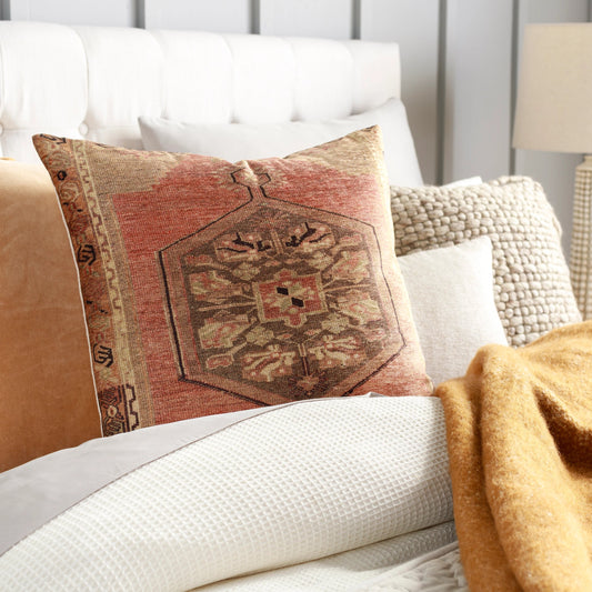Javed Pillow - 8987 by Livabliss in brown, light beige. Made from 100% polyester, 100% cotton in a eclectic & global style.