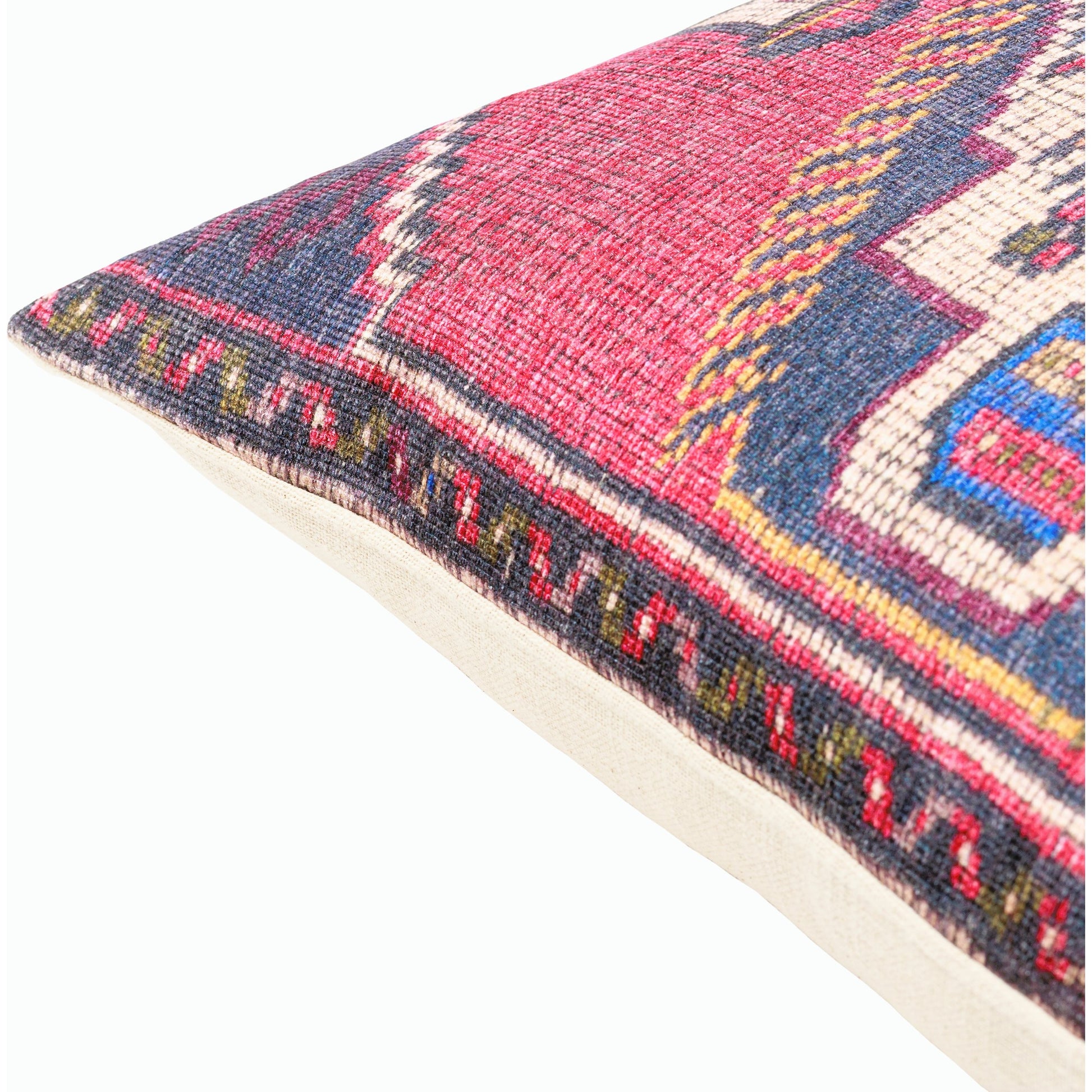 Javed Pillow - 17443 by Surya in red, dark blue, tan, camel, black, olive. Made from 100% polyester, 100% cotton in a eclectic & global style.