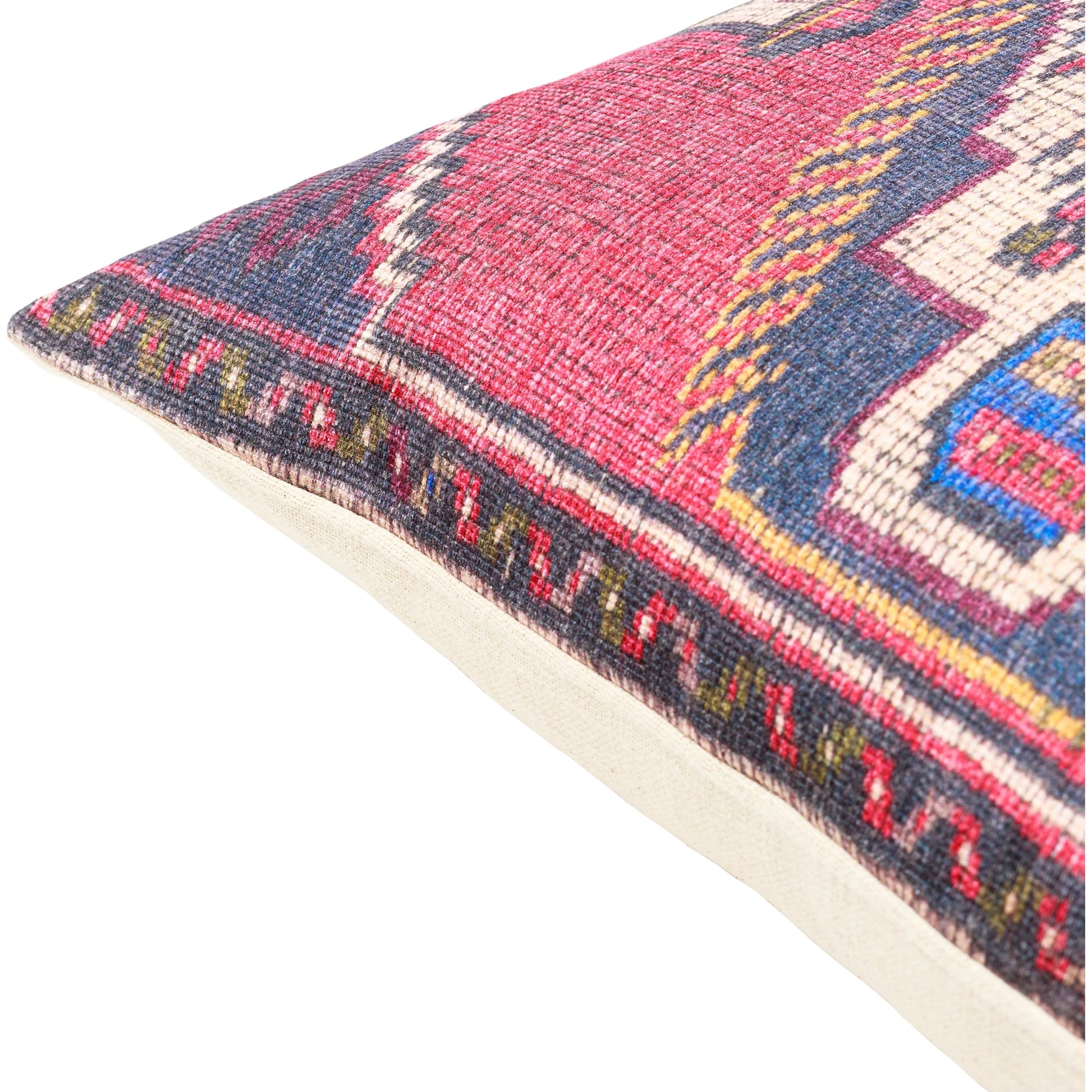 Javed Pillow - 17443 by Surya in red, dark blue, tan, camel, black, olive. Made from 100% polyester, 100% cotton in a eclectic & global style.