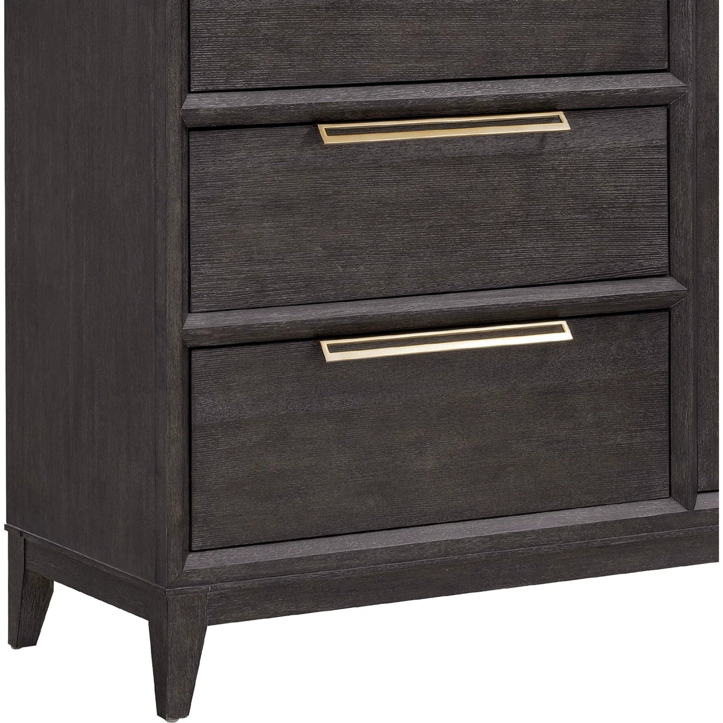 003 SI-2238777 | Closeup | Quincy 5-Drawer Door Chest by Pulaski Furniture in molasses. Made from ash wood veneers in a transitional style.