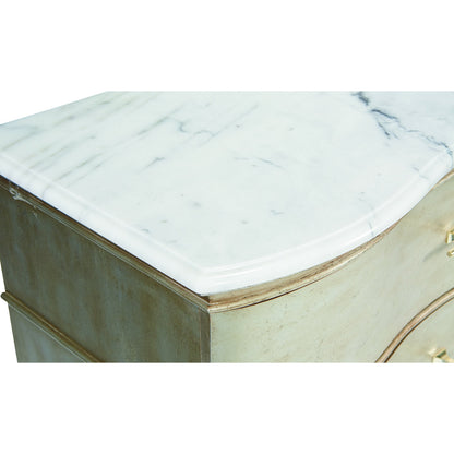 Starlite Bachelor Chest by A.R.T. Furniture in silver and peri. Made from parawood solids, primavera veneer in a transitional style.