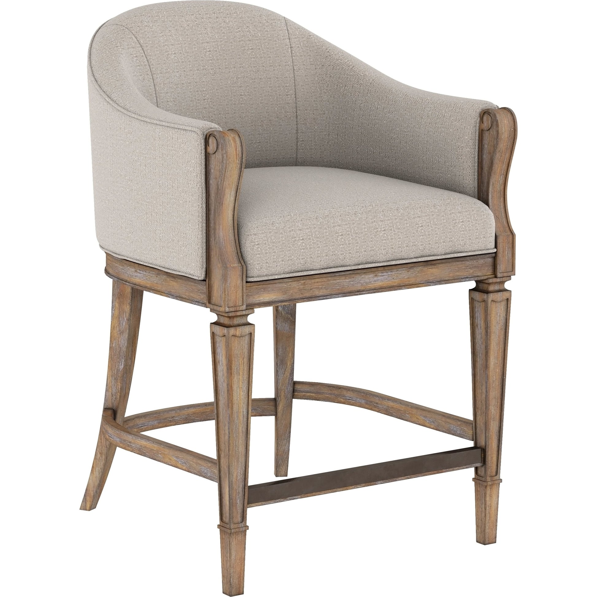Architrave Counter Stool by A.R.T. Furniture in almond. Made from parawood solids, foam, fabric in a transitional style.
