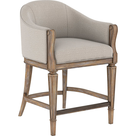 Architrave Counter Stool by A.R.T. Furniture in almond. Made from parawood solids, foam, fabric in a transitional style.