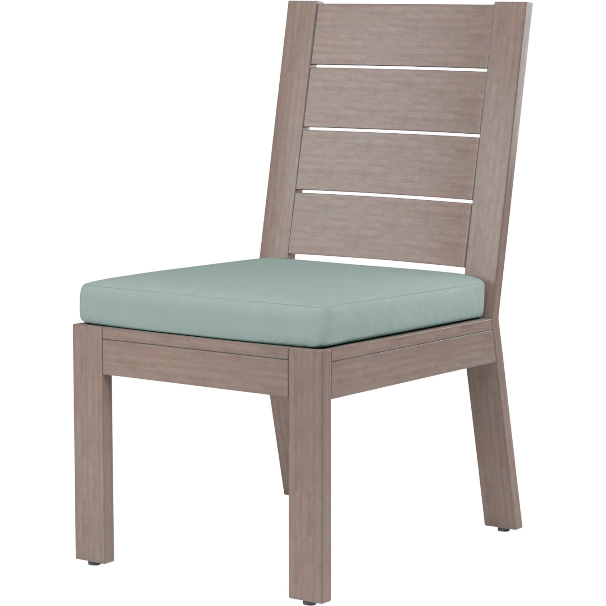 Laguna Outdoor Armless Dining Chair by Sunset West in browns. Made from aluminum in a modern style.