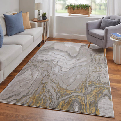 Brixton Rug - 3602F by Feizy in gold, ivory, gray. Made from polypropylene, polyester in a unique style.