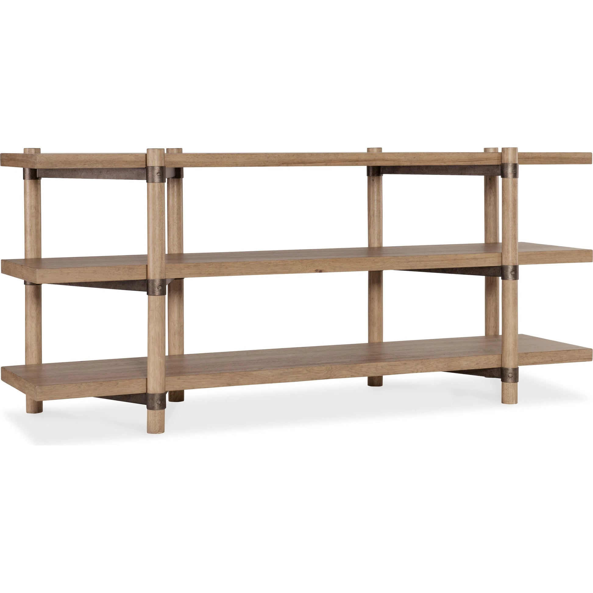Vineyard Row Console by Hooker Furniture in light wood and sonoma. Made from unique in a transitional style.