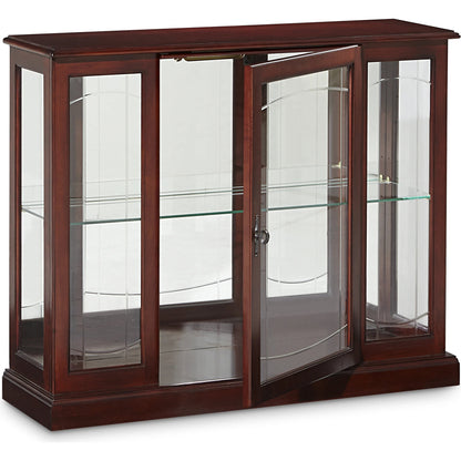 Curio Console by Pulaski Furniture in cherry brown. Made from select hardwoods in a traditional style.