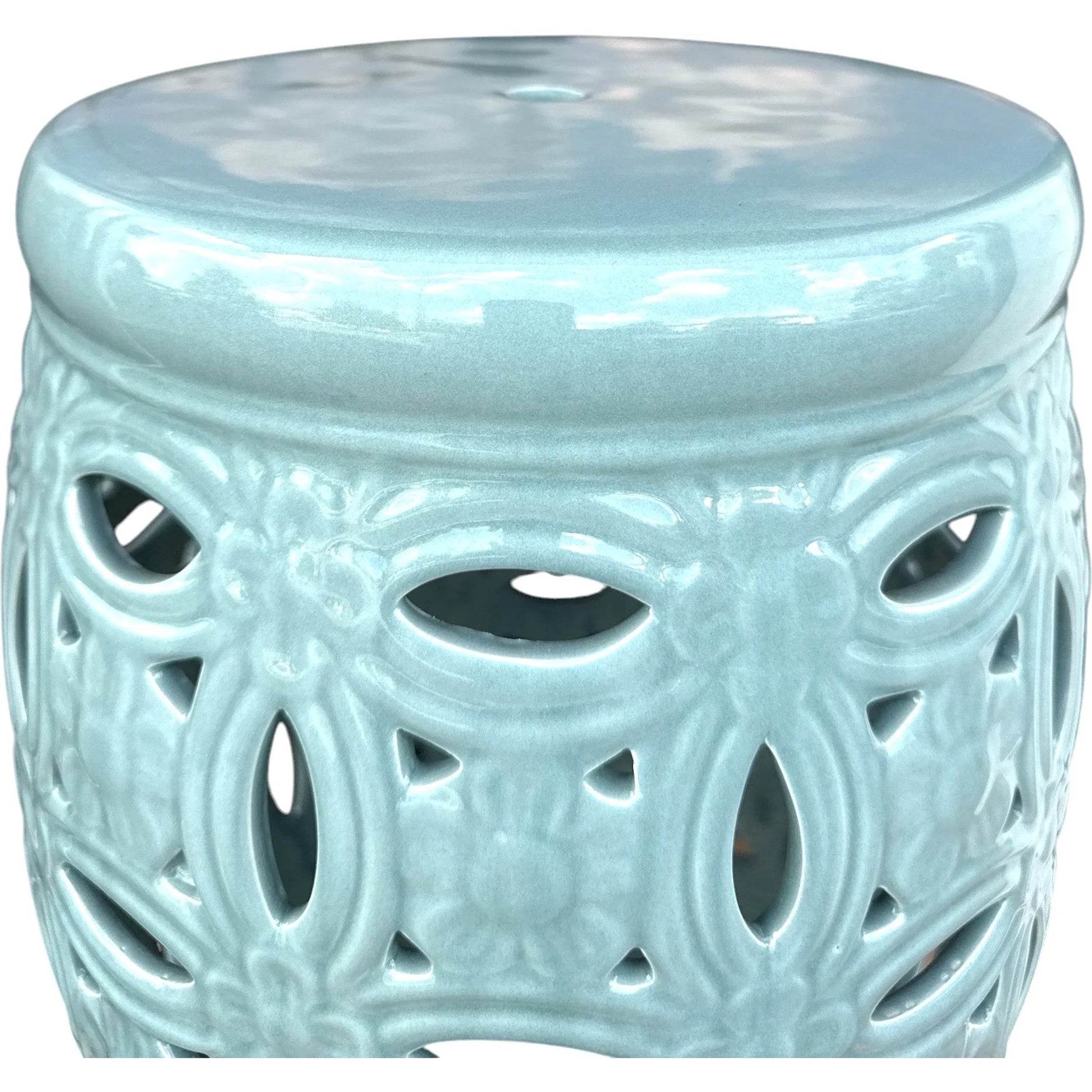 Duluth Garden Stool by Zentique in brown. Made from ceramic in a unique style.