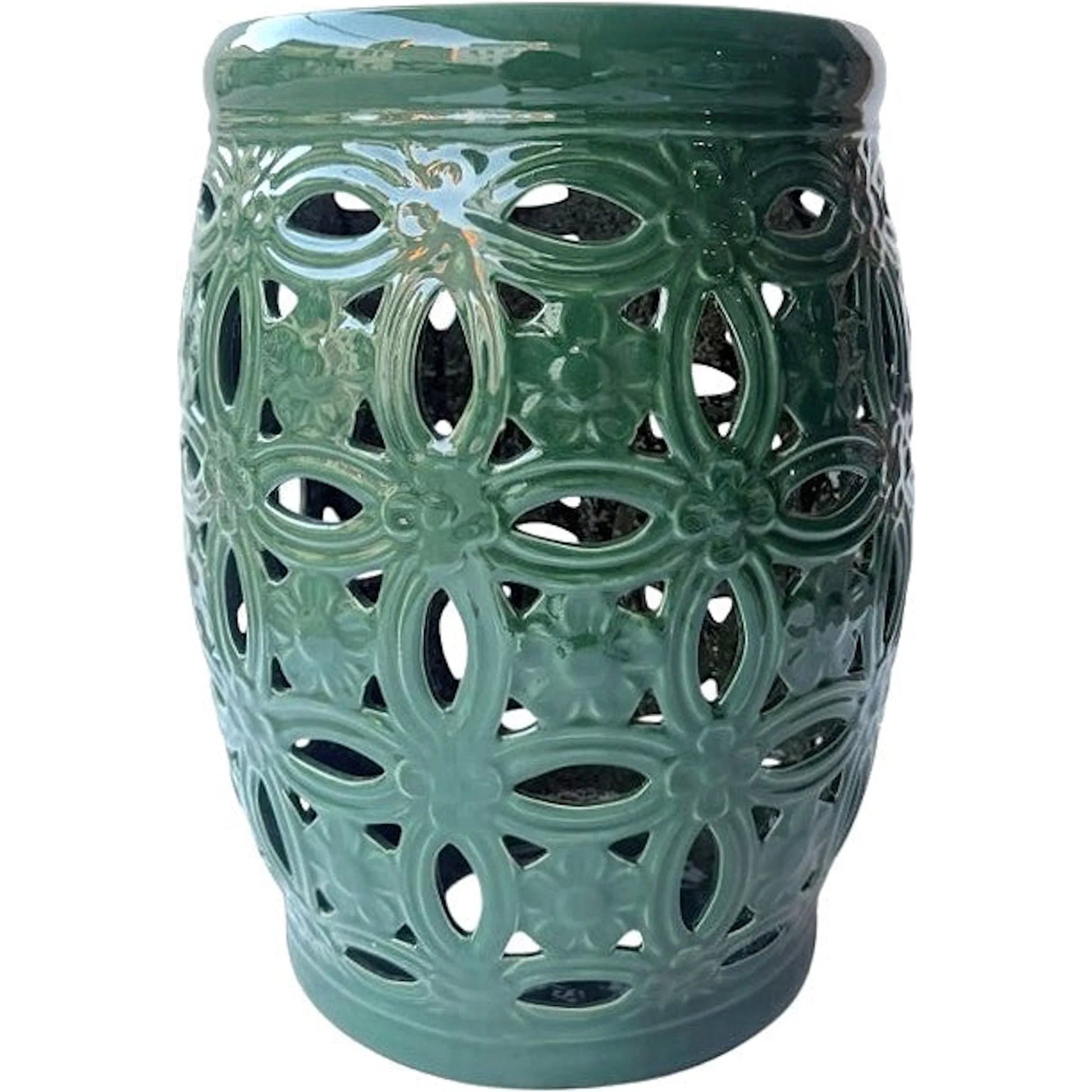 Duluth Garden Stool by Zentique in brown. Made from ceramic in a unique style.