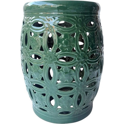 Duluth Garden Stool by Zentique in brown. Made from ceramic in a unique style.