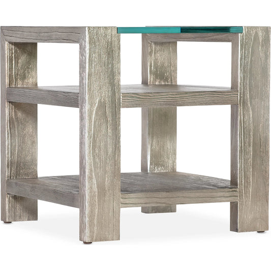 Melange Saber End Table by Hooker Furniture in silvers and silver. Made from unique in a unique style.