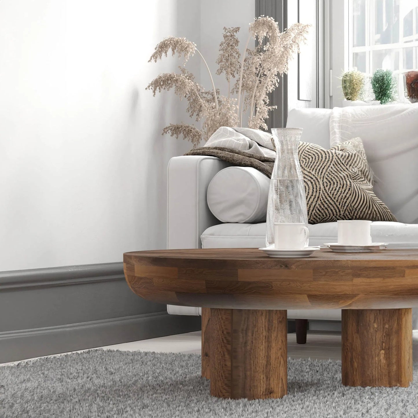 011 SI-2325097 | Lifestyle | Wilder Coffee Table by LH Imports in dark brown and cinnamon. Made from mango wood in a unique style.