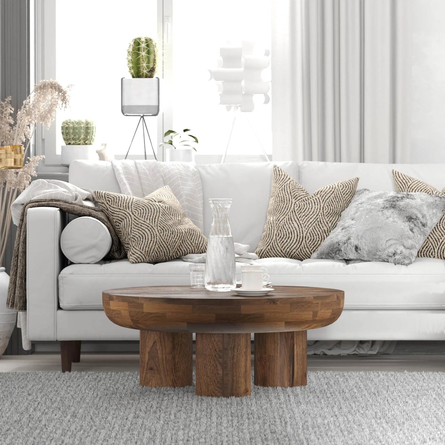 002 SI-2325097 | Lifestyle | Wilder Coffee Table by LH Imports in dark brown and cinnamon. Made from mango wood in a unique style.